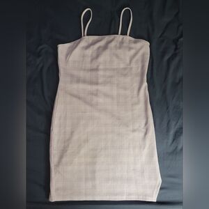 Shein Purple and White Plaid Slit Dress